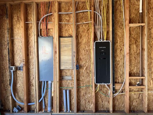 wiring image in unfinished home's wall